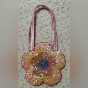 Pink Sequin Flower Purse Little Girl